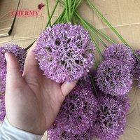 Bunga Allium Plastik Ungu Gradasi Tunggal DC246 Untuk Dekorasi Rangkaian Bunga Pernikahan