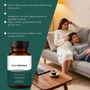 Cápsulas Male Balance, 60 Unidades, Suplemento Dietético Diario con Maca, Cardo Mariano, Tribulus y Zinc para la Vitalidad y Resistencia Masculina - Product Image 3
