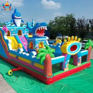 Tobogán Acuático Inflable Tipo Tiburón con Palmera Tropical, Plataforma de Salto, Ecológico, Garantía de 3 Años, Diversión Veraniega Definitiva - Product Image 5