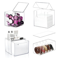 Boîte de présentation moderne en acrylique transparente résistante à l'eau avec couvercle pour objets de collection, bijoux, jouets et cadeaux