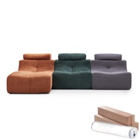 Sofá Modular Convertible Lazy Sofa de Tela con Esponja de Polímero para 1 Plaza, Ideal para Dormitorio, Centro Comercial o Villa - Sofá Comprimido