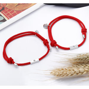 Bracelet en alliage de cuir tissé à la main pour couple de soleil et de lune Hommes et femmes Cadeau de copines Accessoires longue <span class=keywords><strong>distance</strong></span> Sac Opp Amoureux ZG - Product Image 3