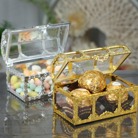 Boîte à bonbons en forme de coffre au trésor, boîte à dragées de mariage, mini-boîtes cadeaux, boîte de rangement transparente en plastique de qualité alimentaire pour bijoux
