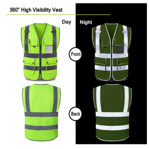 Yolite an toàn xây dựng quần áo khả năng hiển thị cao vest cao VIS Áo khoác màu xanh phản quang an toàn vest lưới với biểu tượng tùy chỉnh - Product Image 2