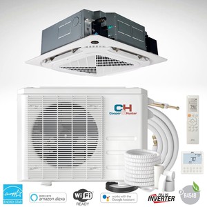 Climatiseur Cassette de Plafond Mini Split 9000-24000 BTU avec Pompe à Chaleur 230V – Système CVC WiFi A+++ Économe en Énergie - Product Image 1