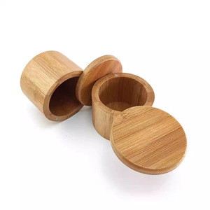 Bamboo <b>Spice</b> <b>Jar</b> With Lid Portable Kitchen Salt And <b>Spice</b> Container For Travel And Storage - Product Image 2