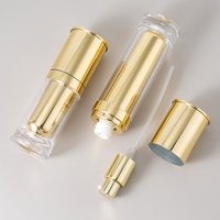 Ensemble cosmétique luxueux en acrylique doré avec flacon pompe à lotion et pots de crème pour le visage, contenances 20g, 30g, 40g, 50g, 30ml, 50ml, 80ml, 100ml