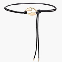 Ceinture fine nouée pour femme en cuir PU, double cordon, avec boucle en alliage pour robes