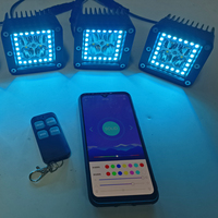 Feux de travail LED carrés de 3 pouces 12W, projecteurs LED 12W 4D, éclairage ponctuel hors route, camion, SUV, 4x4, feux LED