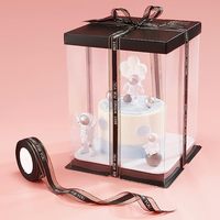 Boîte à gâteau transparente de luxe avec logo personnalisé de haute qualité