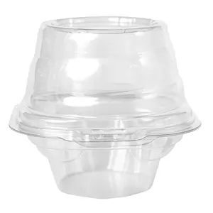 एकल कपकेक कंटेनरों के लिए व्यक्तिगत पोर्टेबल पारदर्शी प्लास्टिक केक बॉक्स पालतू प्लास्टिक फफोले फ्लिप