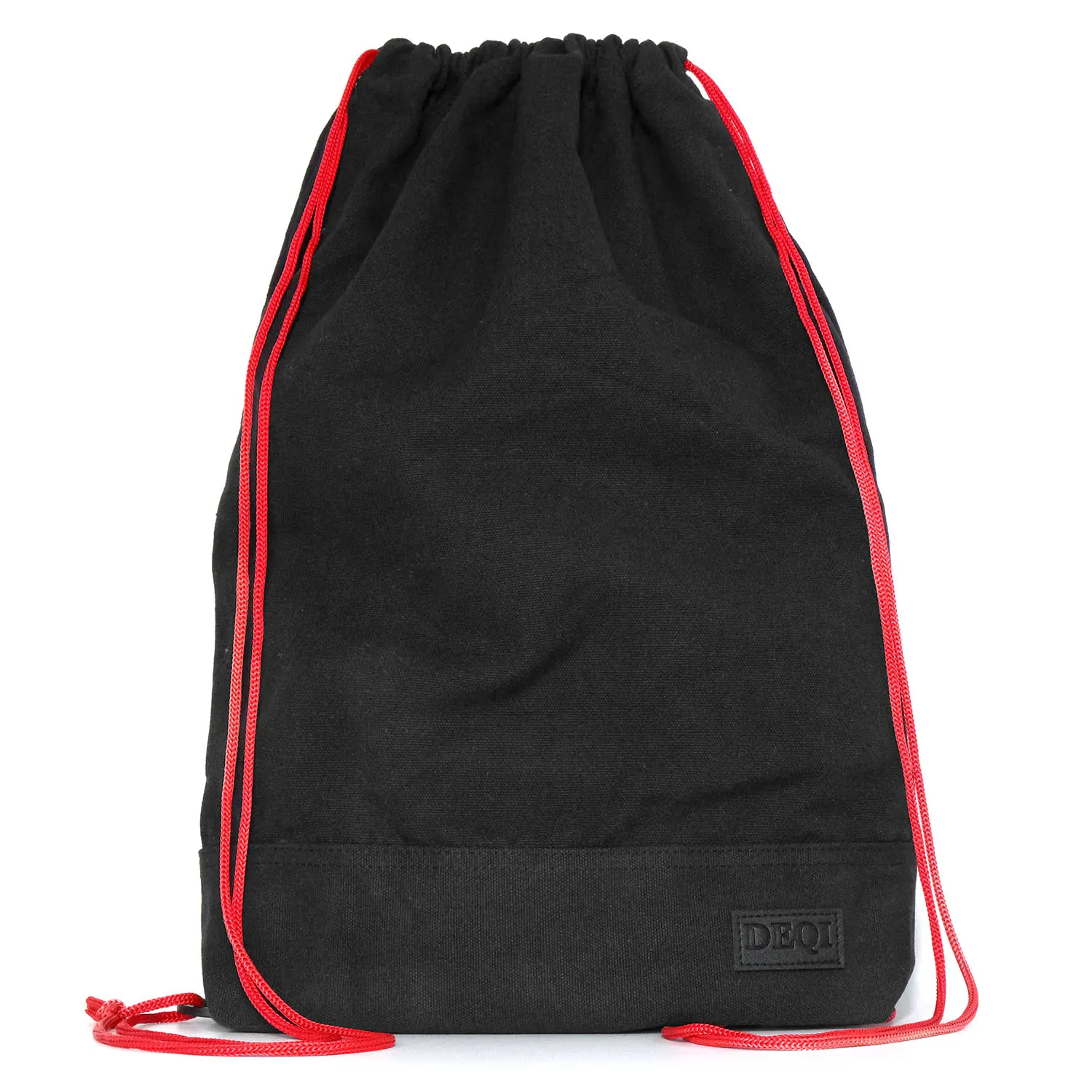 DEQI Haversacks Eco Friendly 100% Recycled Organic Cotton Drawstring Bag Outdoor Sports Natural Canvas Drawstring Backpack
