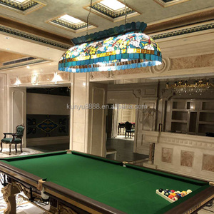 Lustre 4 lumières en verre teinté fait main motif libellule 41 pouces pour table de billard, salle à manger, bar - Product Image 5