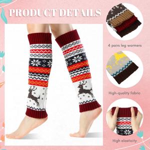 Atacado Outono Mid-Length Calf Leg Warmers Logotipo Personalizado Acrílico Térmico Presentes de Natal Meninas Mulheres Leg Warmers - Product Image 3