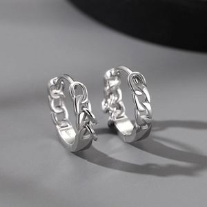 Boucles d'oreilles créoles en argent sterling 925, style mignon, petites, creuses, géométriques, cercle, rhodiées, cadeau pour femme, pierre naturelle, piercing de mariage - Product Image 2