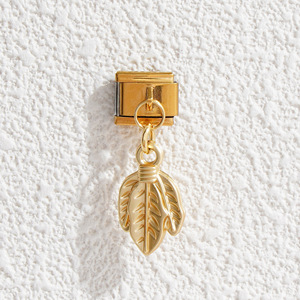 Modular Pendant Bracelet Alloy Flower Moon Leaf Charms For Bracelet Making DIY Jewelry Findings Components A1004 - Product Image 3