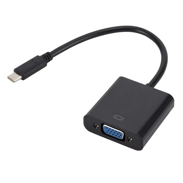 USB3.1 Type C to 15Pin VGA Adapter Cable 1080P HD Video Converter PVC Jacket Male to Female Cord for Phone Monitor
