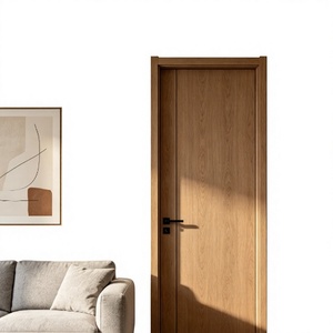Porte intérieure minimaliste en bois massif avec isolation acoustique, surface finie, ouverture manuelle, design à panneau. - Product Image 2