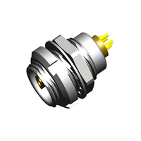 Isolateurs métalliques demi-lune série S, connecteur électrique industriel à 4 broches mâle à souder avec prise femelle pour circuit imprimé