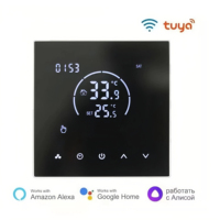 Termostato Inteligente Wifi Tuya con Pantalla Táctil Espejo, Control por Voz y App, Programación de 7 Días para Calefacción por Agua, Eléctrica, por Suelo Radiante y Caldera de Gas