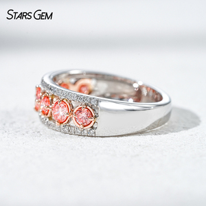 แหวนเพชรเม็ดเดี่ยวทรงกลมสีชมพู น้ำหนัก 0.91 กะรัต ได้รับการรับรองจาก IGI จาก Starsgem Jewelry แหวนแต่งงานเพชรเพาะเลี้ยง - Product Image 4