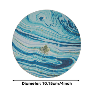 Decoración de mesa 6 uds bebidas absorbentes tazas sublimación cerámica mármol piedra estilo coche posavasos con soporte - Product Image 6