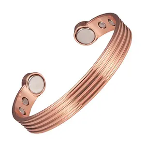 Pulseiras de cobre puro magnético curativo para mulheres 2024 personalizadas 10 mm