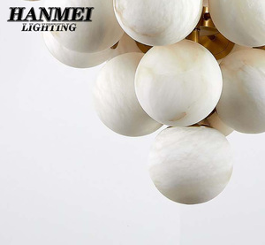 Brass & Marble Spherical Chandelier With Warm White LED Modern <b>Indoor</b> <b>Lighting</b> for Home Restaurant HM-PC-YQ Warm White LED Provi - Product Image 6