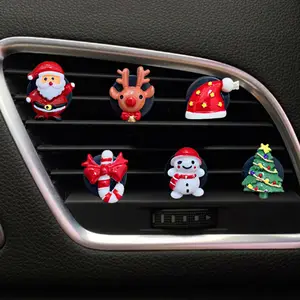 إكسسوارات عيد الميلاد سانتا شجرة سيارة عطر مع مشبك قبعات عيد الميلاد جوارب الأياكة سيارة الناشر هدية عيد الميلاد