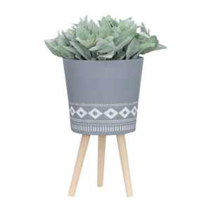 Supports de plantes modernes avec pots en résine cannelée pour plantes d'intérieur et d'extérieur, pots à fleurs ronds, décoration intérieure - Product Image 2