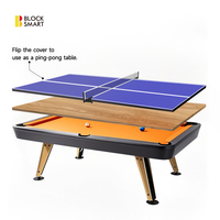 Table de billard en ardoise de 7 pieds, vente en gros d'usine, table de billard multifonction personnalisée 3 en 1 (billard/tennis de table/table à manger)