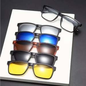 Lunettes de soleil polarisées magnétiques 5-en-1 pour hommes, style mixte, avec clip, montures TR90, vision nocturne, pour la conduite, avec étui - Product Image 5