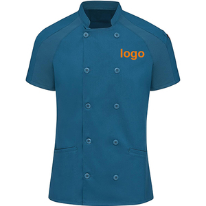 Bán Buôn Biểu Tượng Tùy Chỉnh Người Đàn Ông Của Phụ Nữ Của Unisex Nhà Bếp Ngắn Tay Áo Nhà Hàng <span class=keywords><strong>Baker</strong></span> Cafe Nấu Ăn Nấu Ăn Đầu Bếp Áo Khoác Đồng Phục Đầu Bếp Áo Khoác - Product Image 1