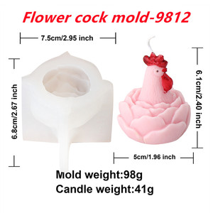 Molde <span class=keywords><strong>de</strong></span> Silicona para Velas con Forma <span class=keywords><strong>de</strong></span> Flores, Suculentas y Animales (Gallo/Serpiente/Flamingo/Pato/Gato), Herramienta DIY Perfecta para Decoración del Hogar y Regalo Festivo Único - Product Image 2