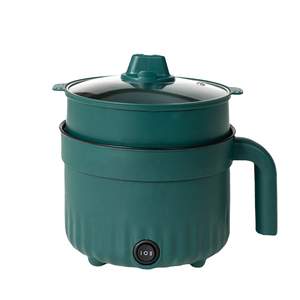 Poêle électrique circulaire pour la maison, revêtement antiadhésif, corps en acier inoxydable, couvercle en verre trempé, capacité de 1,8 L, utilisation domestique pratique - Product Image 1