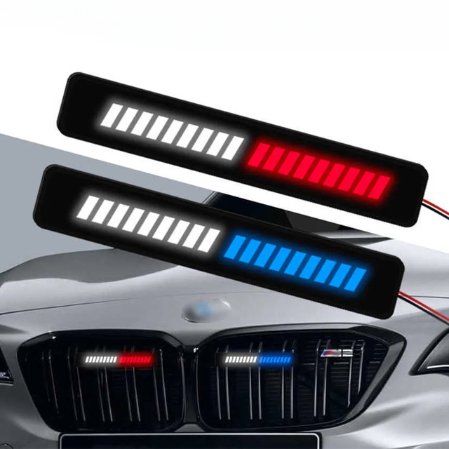 Luminous 36 LED Car External Front Grille Trim LED Daytime Running Lights Emblem Decoration Mesh Mask Cover 12V Car Accessories