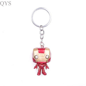 QYS belle Marvel Iron Man Spider Man héros porte-clés sac à main décoration Anime porte-clés en caoutchouc PVC dessin animé - Product Image 3