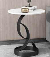 Table basse en marbre antique minimaliste moderne SWT avec base en métal, montage facile, meubles de salon