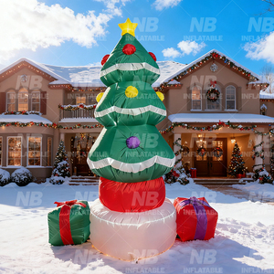 Arbre de Noël gonflable publicitaire personnalisé pour l'extérieur, idéal pour les fêtes commerciales de Noël, avec souffleur d'air, étanche, 6-8 pieds - Product Image 3