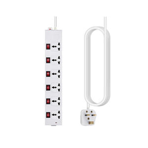 Tomada Padrão Britânico para Uso Hospitalar, Multiplugue com 6 Saídas, 13A, 1.8M, Protetor de Sobrecarga, Extensão de Cobre 250V - Product Image 1
