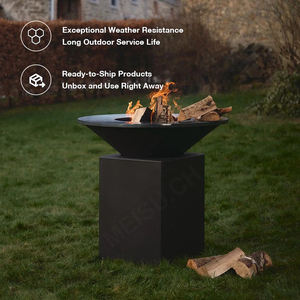 Parrilla de Carbón Ecológica MEISU.CH con Logotipo Personalizado, de Acero Corten Resistente para Exteriores, WS-SG, para Camping, Jardín y Leña - Product Image 1