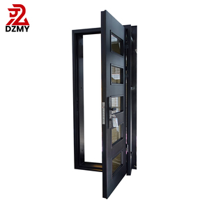 <span class=keywords><strong>Puerta</strong></span> de Acero de Seguridad Exterior para Hogar, <span class=keywords><strong>Puerta</strong></span> Principal de Acero con Diseño Moderno y Cristal - Product Image 1