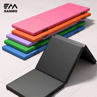 Tapis de yoga en gros, équipement de jeu souple, tapis d'entraînement de gymnastique pliables et écologiques, tapis triple pliage antidérapants en PVC+EPE PU