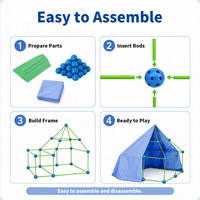 Kit de Construction STEM pour Enfants : Tente DIY avec Tiges et Billes – Jouet Éducatif Créatif pour Garçons et Filles