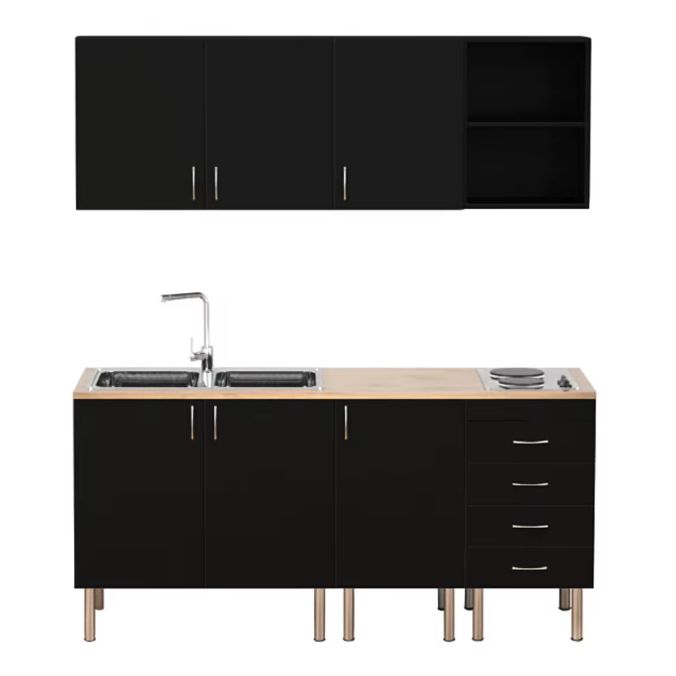 Curated visual reference: Picture Idea: Olly Blackwood Modern Modular Kitchen Cabinets Wood Hpl Worktop