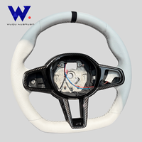 Volant en cuir blanc personnalisé en fibre de carbone pour BMW Série G M3 G80 M4 G82 M5 F90 M8 X3m X4m X5m X6m G3x G1x G0x TY CN