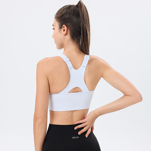 <span class=keywords><strong>Reggiseno</strong></span> <span class=keywords><strong>sportivo</strong></span> da donna <span class=keywords><strong>taglie</strong></span> forti con schiena a racerback e spalline regolabili, anti-shock, per fitness, corsa e yoga - Product Image 2