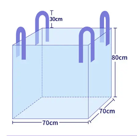 Pp tas besar anyaman fibc, kantung pasir Jumbo penuh terbuka