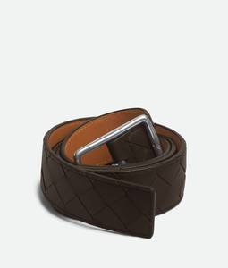 Cinturón Reversible de Cuero Genuino para Hombre Bottega, Cinturón de Lujo con Hebilla Tejida Intreccio, Estilo de Diseñador, Casual de Negocios, Formal, BV Veneta - Product Image 4
