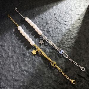 European and American Cross-Border Jewelry Creative Minimalist Five-Star <b>Pearl</b> Design 18K Plated <b>Bracelet</b> - Product Image 1